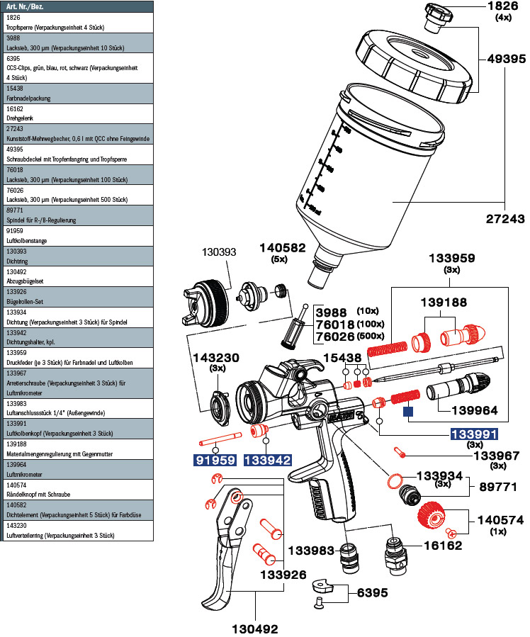 SATAjet 1000 B RP 0,6 l QCC-Becher