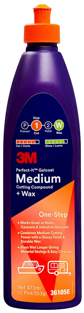 3M Perfect-It Gelcoat Medium Cutting Compound + Wax 36105E